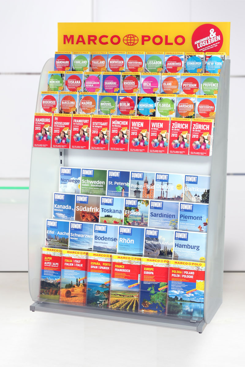 POS Display für Reiseführer und Karten im Tankstellenhandel