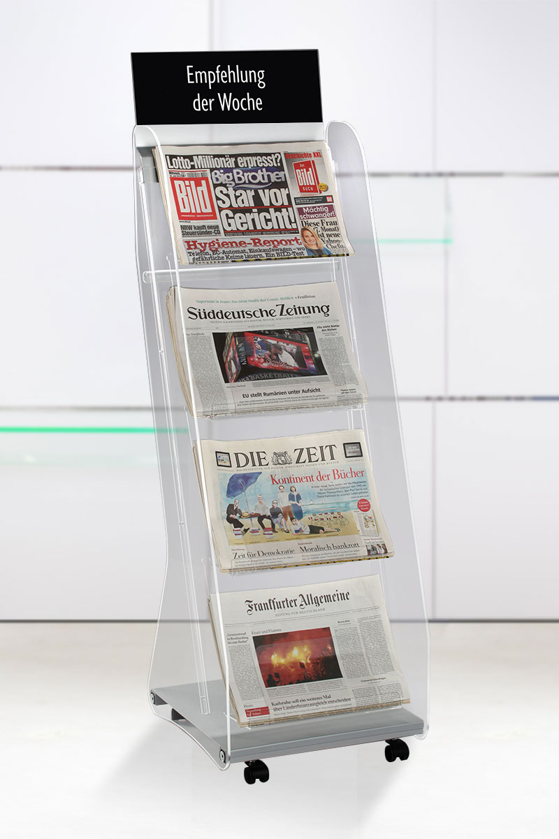 POS Display aus Acrylglas für den Bereich Presse & Convenience